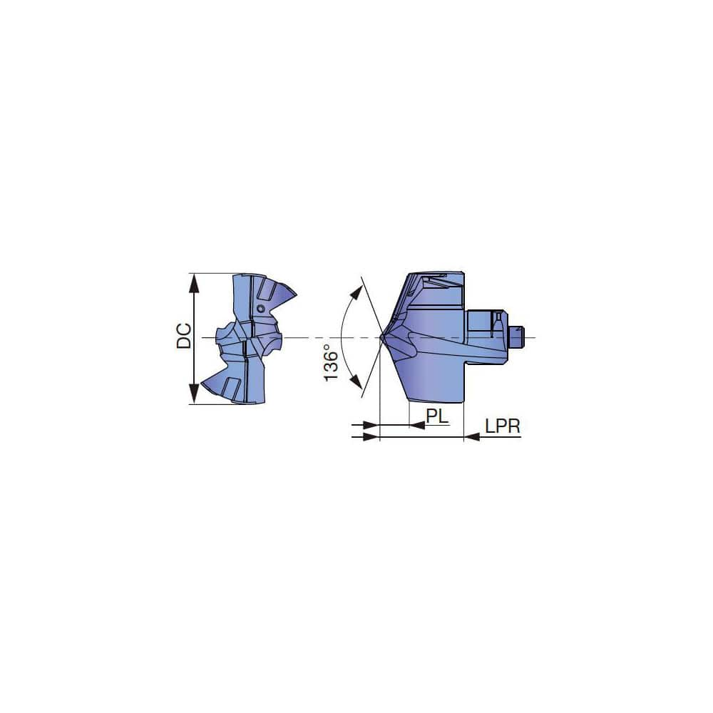 Replaceable Drill Tip:  DMC250 AH9130,  136 &deg N/A TiAlN Finish,  No