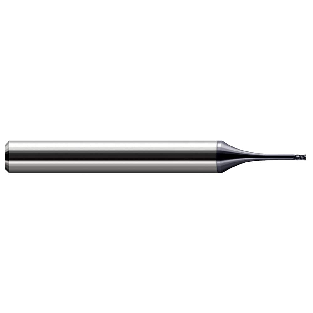 Harvey Tool - 0.7mm, 0.042" LOC, 4mm Shank Diam, 1.575" OAL, 4 Flute, Solid Carbide Square End Mill - Exact Industrial Supply