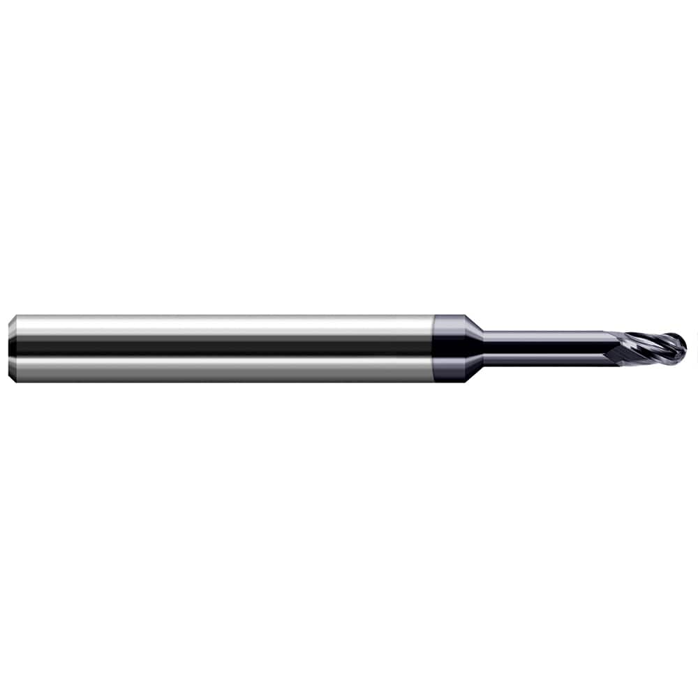 Harvey Tool - 1/8", 3/16" LOC, 1/8" Shank Diam, 4 Flute Solid Carbide Ball End Mill - Exact Industrial Supply