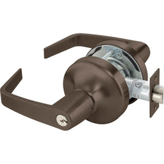 Yale - Lever Locksets; Door Thickness: 1-3/4 (Inch); Door Thickness: 1-3/4 ; Back Set: 2-3/4 (Inch); For Use With: Entrance or Office Doors ; Finish/Coating: Oxidized Satin Dark Bronze (10B) ; Cylinder Type: 6 Pin Schlage C Keway, Keyed - Exact Industrial Supply