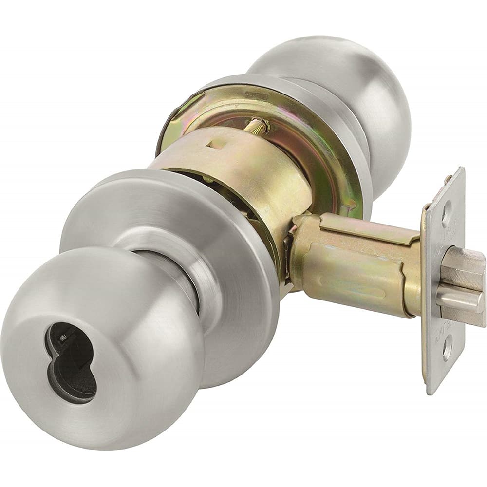 Yale - Lever Locksets; Door Thickness: 1-3/4 (Inch); Door Thickness: 1-3/4 ; Back Set: 2-3/4 (Inch); For Use With: Classroom or Utility Room Doors ; Finish/Coating: Satin Stainless Steel ; Cylinder Type: 6 or 7-Pin SFIC; Less Core - Exact Industrial Supply