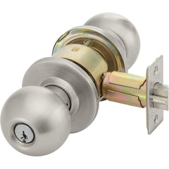 Yale - Lever Locksets; Door Thickness: 1-3/4 (Inch); Door Thickness: 1-3/4 ; Back Set: 2-3/4 (Inch); For Use With: Storeroom; Utility; Exit Doors ; Finish/Coating: Satin Stainless Steel ; Cylinder Type: 6 Pin Para Keyway - Exact Industrial Supply