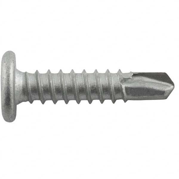 DeWALT Anchors & Fasteners - #10-16, Pancake Head, Phillips Drive, 1-1/2" Length Under Head, #3 Point, Self Drilling Screw - Makers Industrial Supply