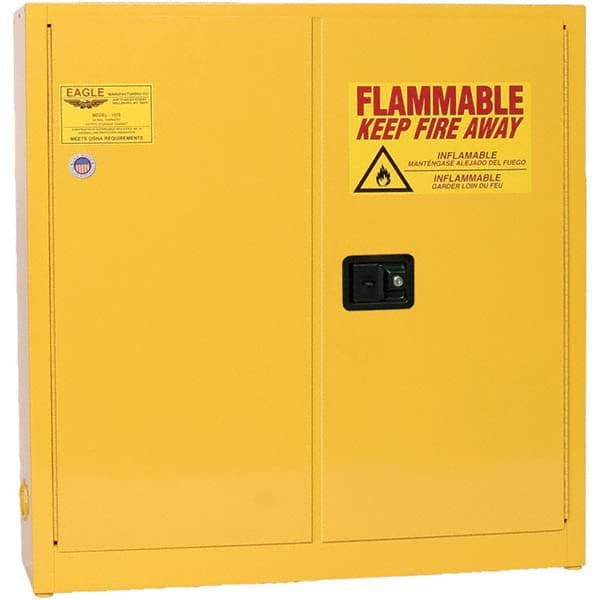 Eagle - Safety Cabinets Hazardous Chemical Type: Flammable and Combustible Liquids Color: Yellow - Makers Industrial Supply