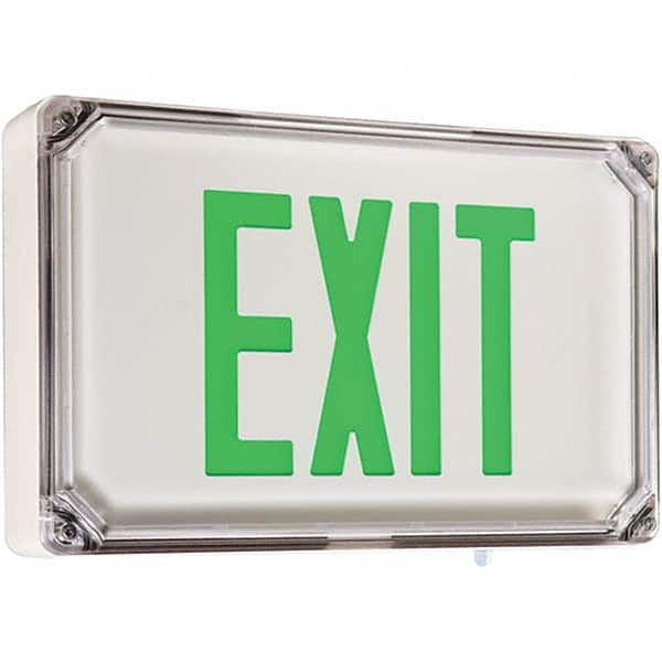 Hubbell Lighting - Illuminated Exit Signs Number of Faces: 1 Letter Color: Green - Makers Industrial Supply