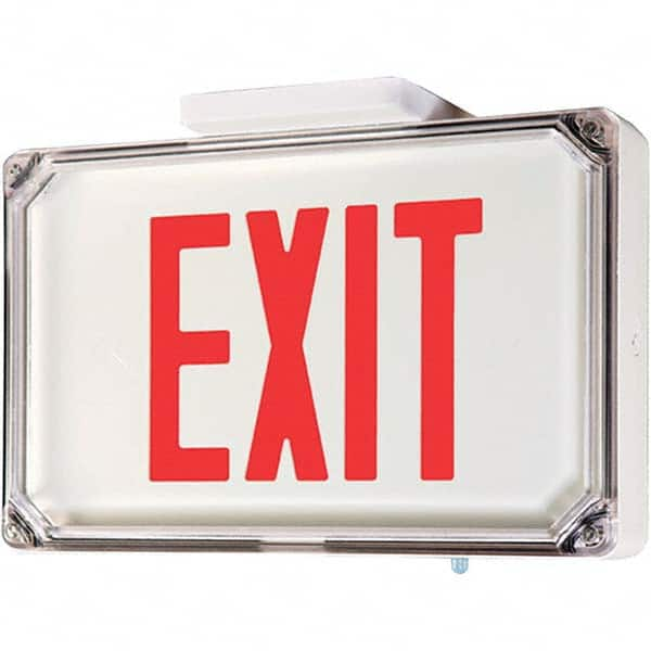 Hubbell Lighting - Illuminated Exit Signs Number of Faces: 2 Letter Color: Red - Makers Industrial Supply