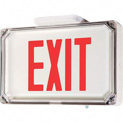 Hubbell Lighting - Illuminated Exit Signs Number of Faces: 1 Letter Color: Red - Makers Industrial Supply