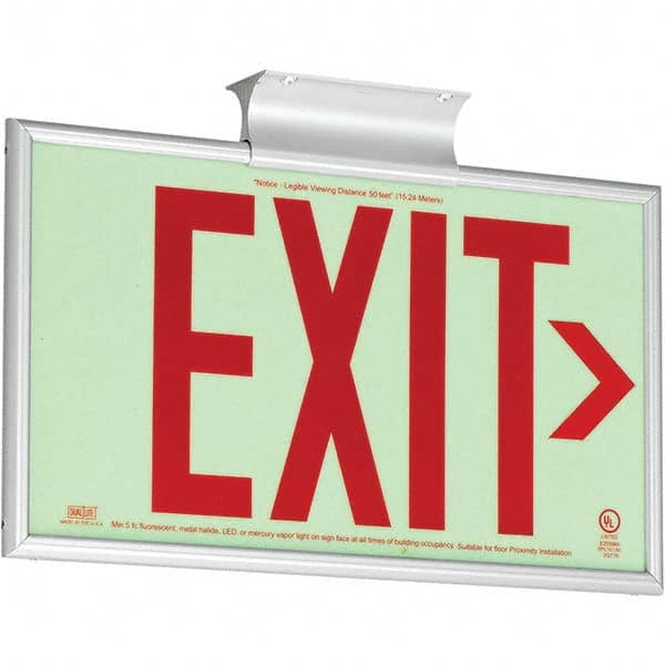 Hubbell Lighting - Illuminated Exit Signs Number of Faces: 1 Letter Color: Red - Makers Industrial Supply