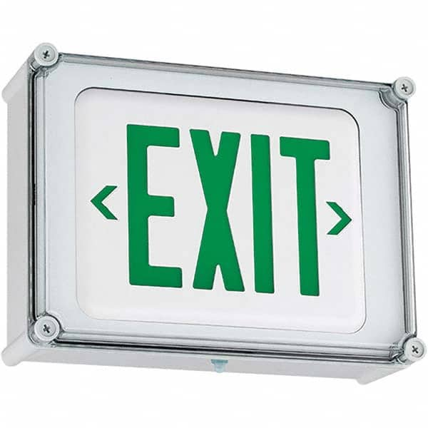 Hubbell Lighting - Illuminated Exit Signs Number of Faces: 1 Letter Color: Green - Makers Industrial Supply