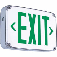 Hubbell Lighting - Illuminated Exit Signs Number of Faces: 2 Letter Color: Green - Makers Industrial Supply