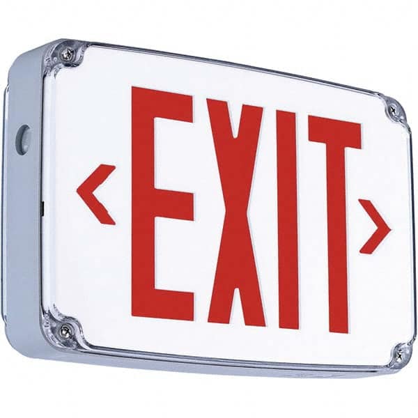 Hubbell Lighting - Illuminated Exit Signs Number of Faces: 1 Letter Color: Red - Makers Industrial Supply