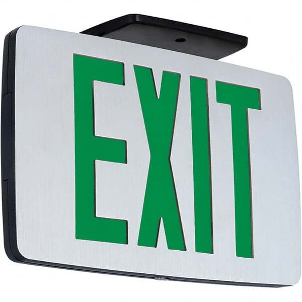 Hubbell Lighting - Illuminated Exit Signs Number of Faces: 2 Letter Color: Green - Makers Industrial Supply