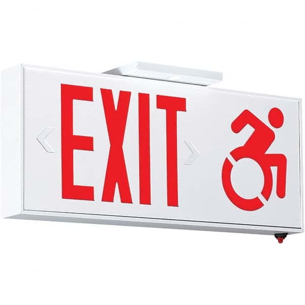 Hubbell Lighting - Illuminated Exit Signs Number of Faces: 1 Letter Color: Red - Makers Industrial Supply