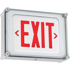 Hubbell Lighting - Illuminated Exit Signs Number of Faces: 1 Letter Color: Red - Makers Industrial Supply