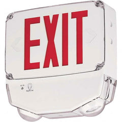 Hubbell Lighting - Illuminated Exit Signs Number of Faces: 1 Letter Color: Red - Makers Industrial Supply