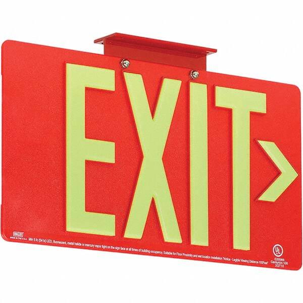 Hubbell Lighting - Illuminated Exit Signs Number of Faces: 1 Letter Color: Photoluminescent - Makers Industrial Supply