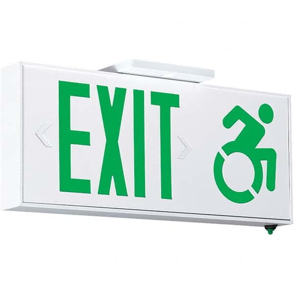 Hubbell Lighting - Illuminated Exit Signs Number of Faces: 1 Letter Color: Green - Makers Industrial Supply