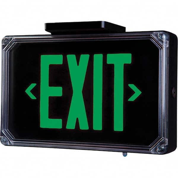 Hubbell Lighting - Illuminated Exit Signs Number of Faces: 2 Letter Color: Green - Makers Industrial Supply