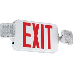 Hubbell Lighting - Combination Exit Signs Mounting Type: Ceiling Mount; Wall Mount Number of Faces: 1 - Makers Industrial Supply