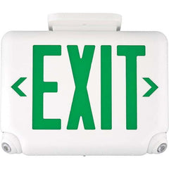 Hubbell Lighting - Combination Exit Signs Mounting Type: Wall Mount; Ceiling Mount Number of Faces: 1 - Makers Industrial Supply