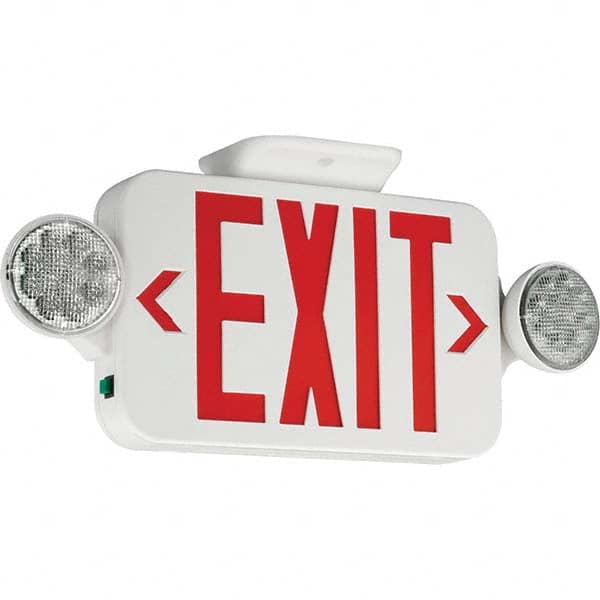 Hubbell Lighting - Combination Exit Signs Mounting Type: Ceiling Mount; Wall Mount Number of Faces: 1 - Makers Industrial Supply