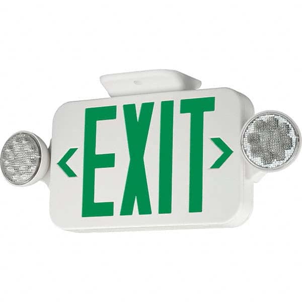 Hubbell Lighting - Combination Exit Signs Mounting Type: Wall Mount; Ceiling Mount Number of Faces: 1 - Makers Industrial Supply