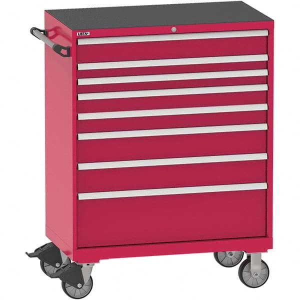 Steel Tool Roller Cabinet: 8 Drawers Red