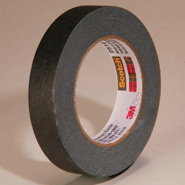 3M - 18mm Wide x 55 m x 5.6 mil Black Crepe Paper Masking Tape - Makers Industrial Supply