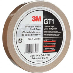 3M - 50m x 24mm x 11 mil Tan Cotton Cloth Gaffers Tape - Makers Industrial Supply