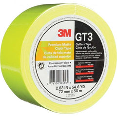 3M - 50m x 72mm x 11 mil Fluorescent Yellow Cotton Cloth Gaffers Tape - Makers Industrial Supply