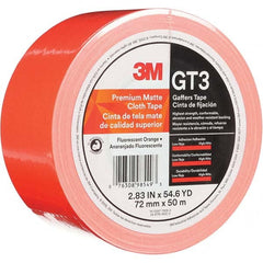 3M - 50m x 72mm x 11 mil Fluorescent Orange Cotton Cloth Gaffers Tape - Makers Industrial Supply