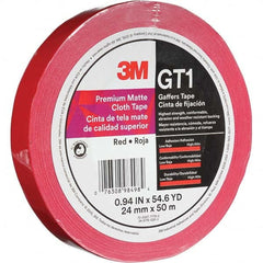 3M - 50m x 24mm x 11 mil Red Cotton Cloth Gaffers Tape - Makers Industrial Supply