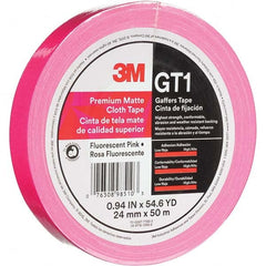 3M - 50m x 24mm x 11 mil Fluorescent Pink Cotton Cloth Gaffers Tape - Makers Industrial Supply