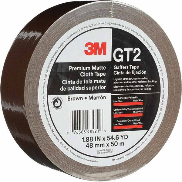 3M - 50m x 48mm x 11 mil Brown Cotton Cloth Gaffers Tape - Makers Industrial Supply