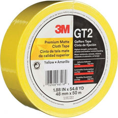 3M - 50m x 48mm x 11 mil Yellow Cotton Cloth Gaffers Tape - Makers Industrial Supply