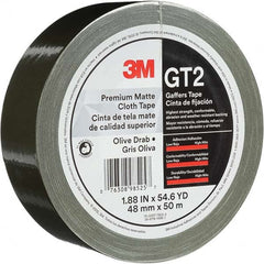 3M - 50m x 48mm x 11 mil Olive Green Cotton Cloth Gaffers Tape - Makers Industrial Supply