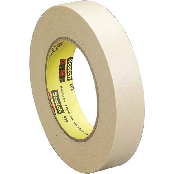 3M - 3/4" Wide x 60 Yd Long x 6.3 mil Tan Crepe Paper Masking Tape - Makers Industrial Supply