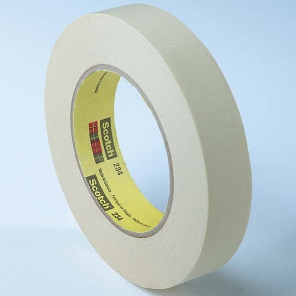 3M - 4" Wide x 60 Yd Long x 5.9 mil Tan Crepe Paper Masking Tape - Makers Industrial Supply