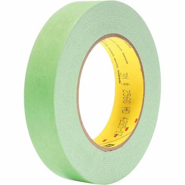 3M - 1" Wide x 60 Yd Long x 6.7 mil Light Green Paper Masking Tape - Makers Industrial Supply