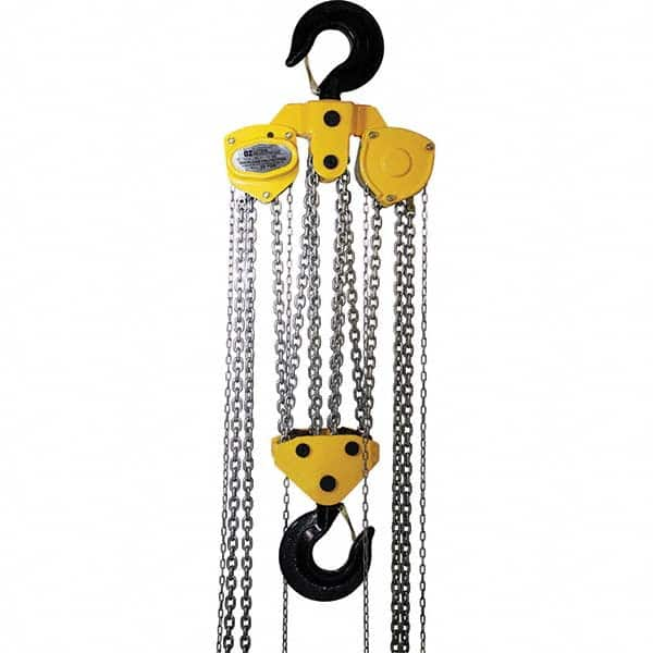 OZ Lifting Products - 40,000 Lb Capacity, 10' Lift Height, Manual Chain Hoist with Overload Protection - Makers Industrial Supply