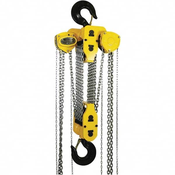 OZ Lifting Products - 60,000 Lb Capacity, 10' Lift Height, Manual Chain Hoist with Overload Protection - Makers Industrial Supply