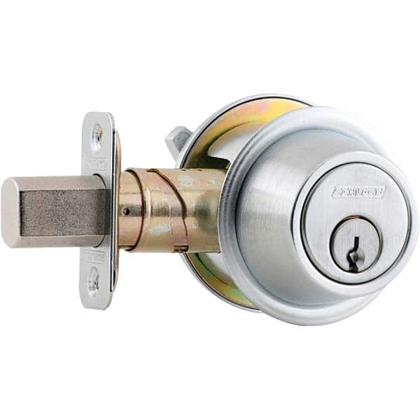 Schlage - Deadbolts Type: One-Way Deadbolt Door Thickness Range: 1-5/8-1-7/8 - Makers Industrial Supply