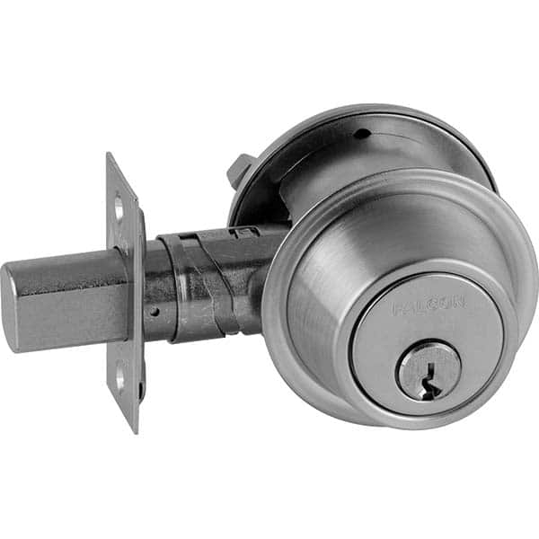 Falcon - Deadbolts Type: Interior Rose Door Thickness Range: 1-5/8-2 - Makers Industrial Supply