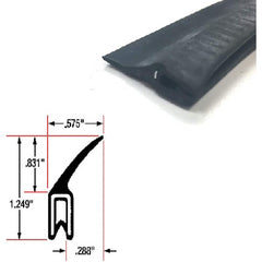 Fairchild Industries - Automotive Replacement Parts; Type: Trim Seal ; Application: Trim Seal, Sponge Bulb and Dense Rubber with Flexible Segmented Steel Core, .060"-.10", Black, 25 ft. - Exact Industrial Supply