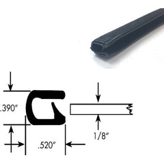 Fairchild Industries - Automotive Replacement Parts; Type: Edge Trim ; Application: Edge Trim, Standard Single Lip Trim with Segmented Steel Core, .090"-.190", Black Soft Tone, 50 ft. - Exact Industrial Supply