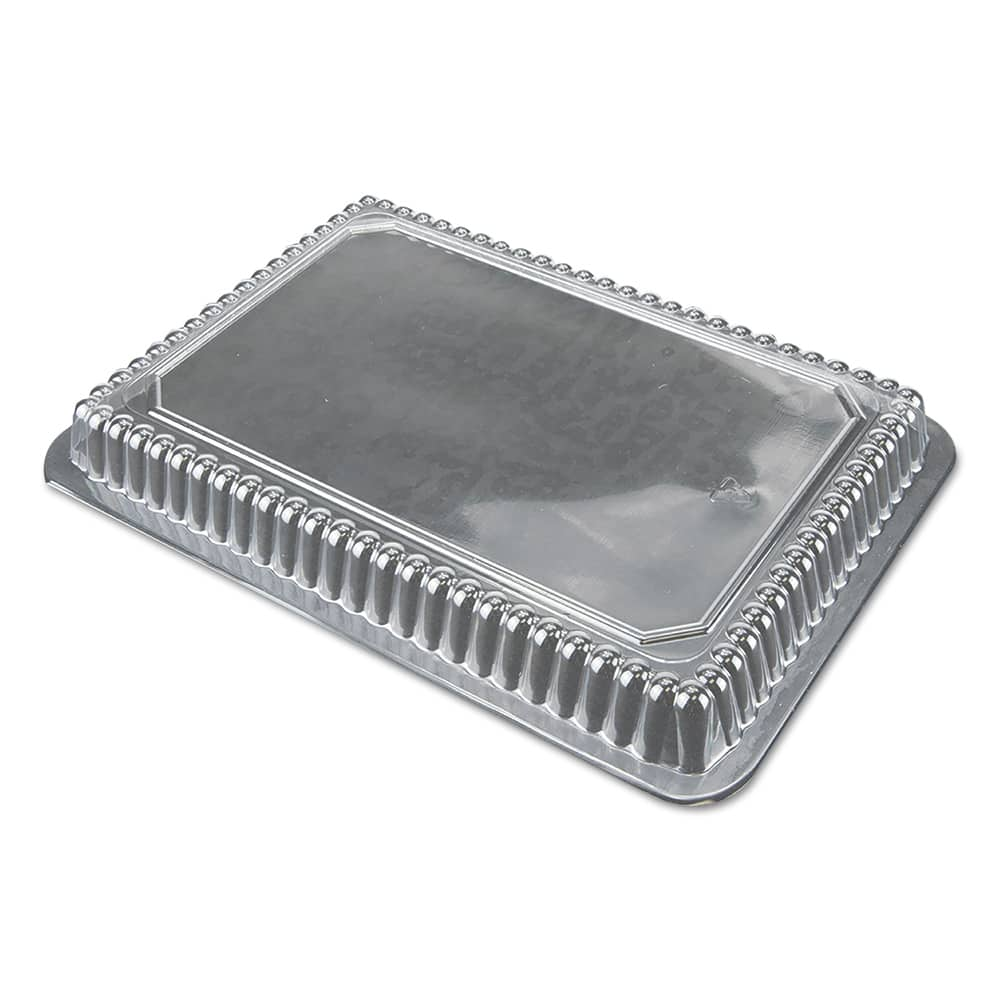 Durable Packaging - Food Container Lids; For Use With: 250; 230; 258; 1.5 Lb; 2 Lb & 2.25 Lb Oblong Container ; Shape: Oblong ; Diameter/Width (Decimal Inch): 7.9375 ; Length (Decimal Inch): 5.4400 ; Material Family: Plastic ; Color: Clear - Exact Industrial Supply