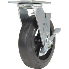 Vestil - Standard Casters; Mount: With Holes ; Style: Swivel w/Brake ; Wheel Diameter: 8 (Inch); Wheel Width: 2 (Inch); Overall Height (Inch): 9-1/2 ; Load Capacity (Lb.): 551.000 - Exact Industrial Supply