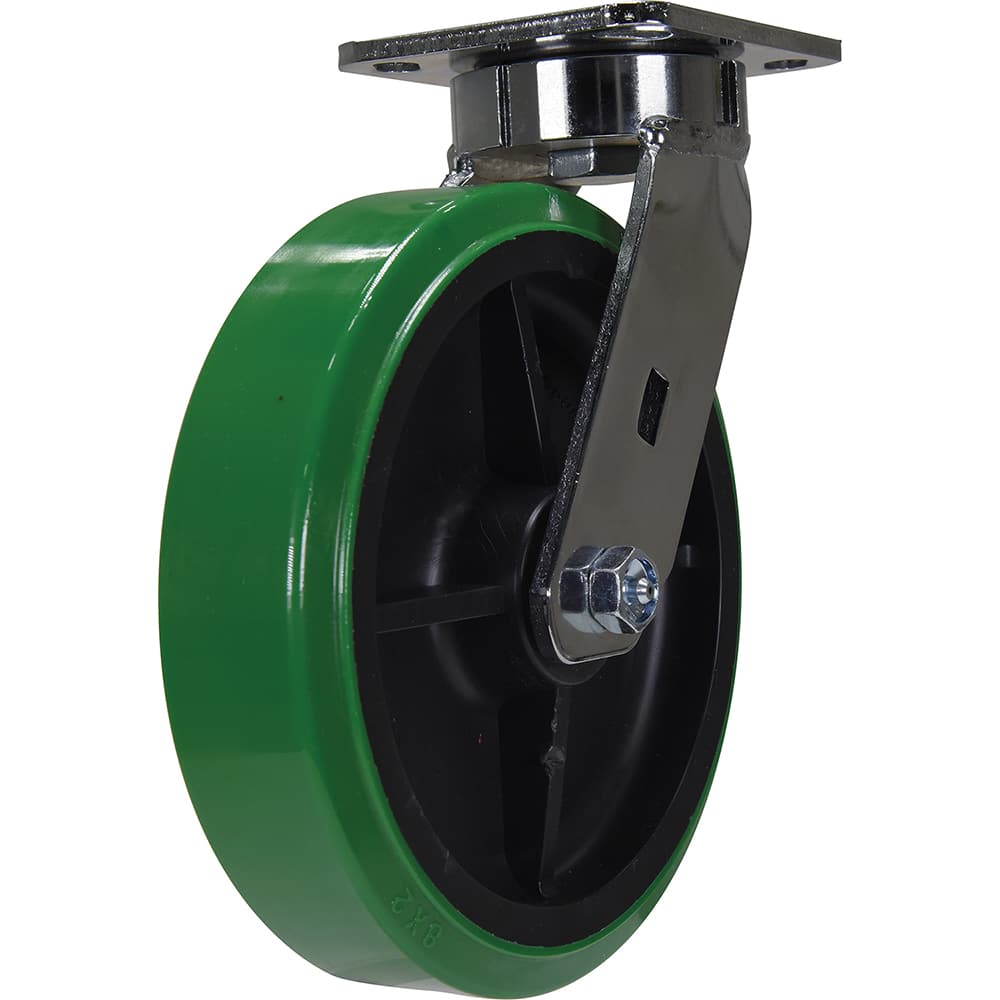 Vestil - Standard Casters; Mount: With Holes ; Style: Swivel ; Wheel Diameter: 8 (Inch); Wheel Width: 2 (Inch); Overall Height (Inch): 9-1/2 ; Load Capacity (Lb.): 1000.000 - Exact Industrial Supply