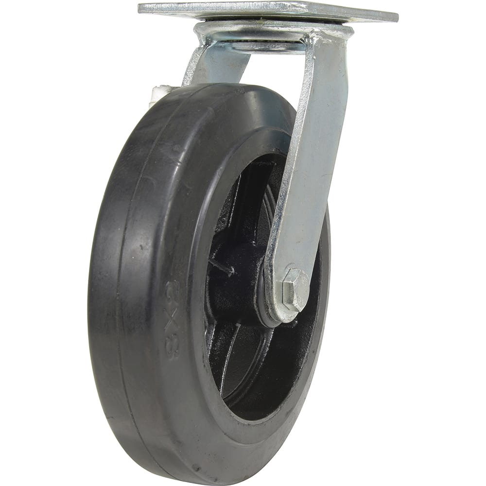 Vestil - Standard Casters; Mount: With Holes ; Style: Swivel ; Wheel Diameter: 8 (Inch); Wheel Width: 2 (Inch); Overall Height (Inch): 9-1/2 ; Load Capacity (Lb.): 551.000 - Exact Industrial Supply