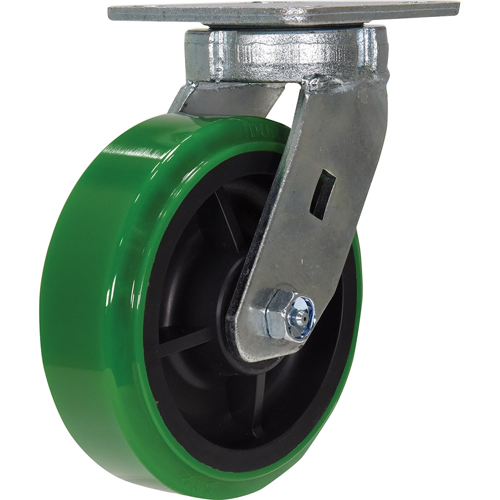 Vestil - Standard Casters; Mount: With Holes ; Style: Swivel ; Wheel Diameter: 6 (Inch); Wheel Width: 2 (Inch); Overall Height (Inch): 7-1/2 ; Load Capacity (Lb.): 900.000 - Exact Industrial Supply